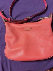 kate spade new york Pink Pebbled Crossbody Bag Zip Top, Detachable Strap