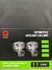 Kewig Motorcycle Auxiliary LED Light Kit Driving Spotlights White/Amber Fog Ligh