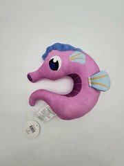Kids seahorse Neck Pillow 11x11 Plush Travel Cushion Red U Shape Cute NWOT
