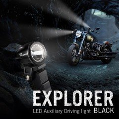 KiWAV Explorer 1.6" 3W LED Auxiliary Reverse Light Black Aluminum for Vintage