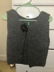 Knit Vest Flower Clasp Medium