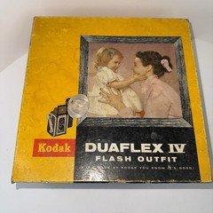 Kodak Duaflex IV Brown Flash Outfit Box Camera Set UNTESTED OG Box And Manual