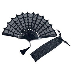kreepsville 666 Spiderweb Lace Gothic Hand Fan with Tassel