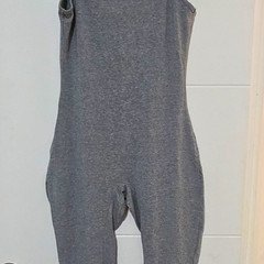 KTOO Women's Gray Solid Knit Cotton/Spandex Unitard Bodysuit Size M KJ5330