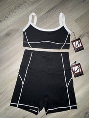 LA Dance Designs Girls Black And White Crop And Shorts