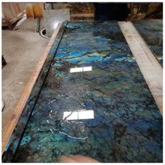 Labradorite Stone Dining & Kitchen Table Slab Handmade Rectangular Furniture