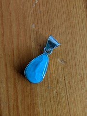 Larimar Gemstone Pendant 925 Sterling Silver