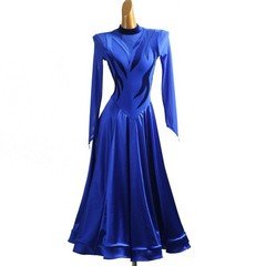 Latin Ballroom Dance Dress Modern Salsa Waltz Standard Long Dress#F999 2 Colors