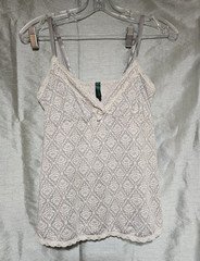 Laura Ashley Gray And White Floral Lace Camisole Adjustable Straps Size S