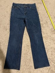 Lauren Jeans Co. Ralph Lauren Women's Blue Medium Wash Stretch Straight Jeans 10