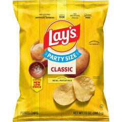Lay's Classic Potato Chips, Party Size, 13 oz Bag Free Shipping