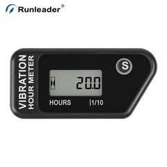 LCD Wireless Vibration Hour Meter Partial Hours Record Data Storage Waterproof