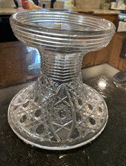 L.E. SMITH GLASS PUNCH BOWL STAND DAISY & BUTTON ANTIQUE