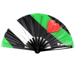 Leather Boy Pride Large Bamboo Folding Clack Hand Fan for Raves Festivals LGBT