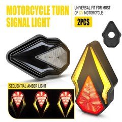 LED 2X Motorcycle Red/Amber Brake Blinker Turn Signal Mini Indicator Tail Lamps