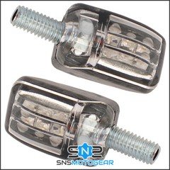 LED Atom Motorcycle Motorbike Indicators - Black (Pair)