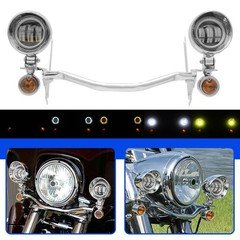 LED Driving Fog Passing Light Bar For Harley Road King Police FLHP 2007–2025