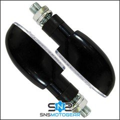 LED Orb Motorcycle Indicators, Motorbike Scooter E-Marked - Black Pair