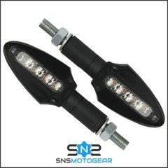 LED Runner-One Indicators, Motorcycle Motorbike Scooter E-Marked - Black/Clear