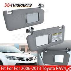 Left Driver & Right Passenger Side Sun Visor Gray For 06-13 Toyota RAV4 w/Light