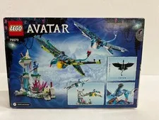 This is a picture showing LEGO 75572 Avatar Jake & Neytiri's First Banshee Fight Set (New In Box)