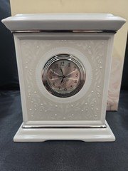 Lenox Opal Bone China Innocence Mantel Clock Wedding Promises Collection w/ Box