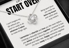 Let's Start Over Love Knot Necklace Apology Gift for Her Wife Girlfriend