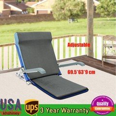Lifting Bed Backrest Portable Folding Adjustable Sit Up Back Rest 20-75° Blue
