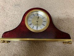 Linden Westminster Solid Wood Battery Operate Quartz Chime  Mantle Clock, Works!