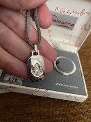 Liz Claiborne 925 Sterling Silver Charm Pendant OR Keychain 2.7 grams 1994