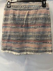 Loft Women's Size 0 Boho Tweed Skirt Fringe Bohemian
