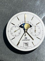 Lorenz valjoux 7734 moonphase with date movement manual wind running  - As Is