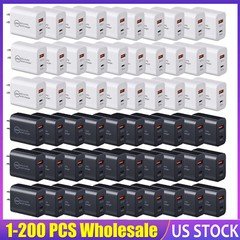 Lot 20W PD USB C Wall Charger Fast Quick Charge QC 3.0 Power Adapter Dual Ports