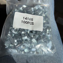 Lot of 100 80/20 14165 Standard Drop-In T-Nut, Zinc Finish, 1/4-20 15/40 Series