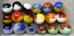 Lot Of 18 Vintage Akro Agate Patch Marbles .57” To .71” NM(+)