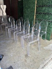 Lot Of  18Ghost Chairs Transparent Crystal Acrylic Stacking Chair  Events Home