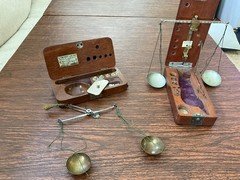 LOT of (2) Gold Rush Pocket Miner's Scales in Wooden Boxes