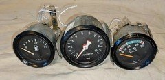 LOT OF 3 VDO COCKPIT INTERNATIONAL GAUGES VOLTMETER FUEL LEVEL AIR PRESSURE