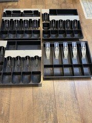 Lot of 4 Cash Register Till Tray Drawer Insert  5 Bill 5 Coin Black