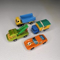 Lot of 4-Lesney Matchbox Series Toe Joe Monteverdi Articulated & Site Hut Truck