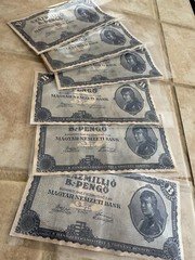 LOT OF 5 🇭🇺 HUNGARIAN 100 QUINTILLION, 1946 B-PENGO, P-131 - CIRCULATED 🇭🇺