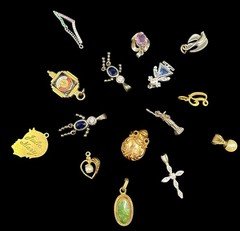 Lot Of Charms Pendants - Some Sterling And Gold Filled Baby Face Cross 24.2g C81