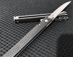 Lot Of Two (2): M390 BLACK Composite Fiber Jack Knives