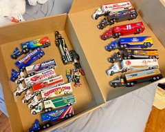 Lot Racing vintage Semi Trucks NASCAR trailers DuPont Vaboline Penske Lowes