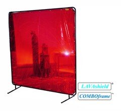 Low-Visibility LAVAshield® Welding Screen Curtain - 6'x 8'- 16 mil  Screen+Frame