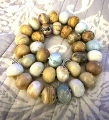 Lucas Lameth Chunky Statement Multi Color Amazonite Stone Necklace Sterling
