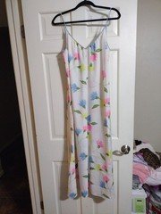 Lucie Anne White Floral Medium Nightgown Vintage Classic Collector Polyester