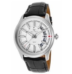 Lucien Piccard Del Campo White Dial on Stainless w/Black Leather (LP-40025-02S)
