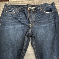 Lucky Brand Men’s Blue Dark Wash Straight Fit Denim Jeans 5-Pocket Logo Zip 361