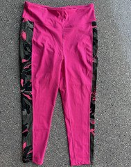 LuLaRoe Rise Women’s 1X Pink/Black/Gray Geometric Activewear Leggings